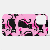 Coques Case-Mate iPhone halloween chat noir sorcière rose (Verso (horizontal))