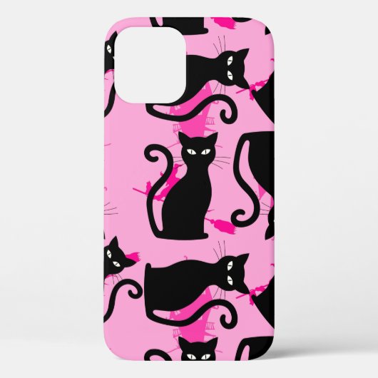 Coques Case-Mate iPhone halloween chat noir sorcière rose (Verso)
