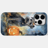 Coques Case-Mate iPhone Halloween Chesapeake Bay Terrier Avec Citrouilles (Verso (horizontal))