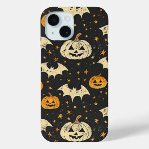 Coque Pour iPhone 15 Halloween Citrouille et chauves-souris Motif autom
