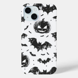 Coque Pour iPhone 15 Halloween Citrouille et chauves-souris Motif autom