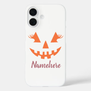 Coques iPhone 16 Halloween Citrouille Jack-o'-lantern fille personn