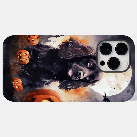 Coques Case-Mate iPhone Halloween Cocker Spaniel Avec Citrouilles (Verso (horizontal))