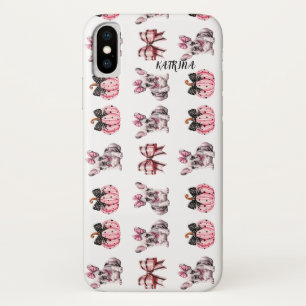 Case-Mate iPhone Case Halloween Coquette Bulldog Bow citrouille