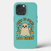 Coques Case-Mate iPhone Halloween Costume de fantôme Boo Voici une feuille (Verso)