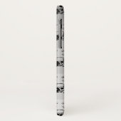 Coques Case-Mate iPhone Halloween crâne gris Monogramme personnalisé (Dos/Gauche)