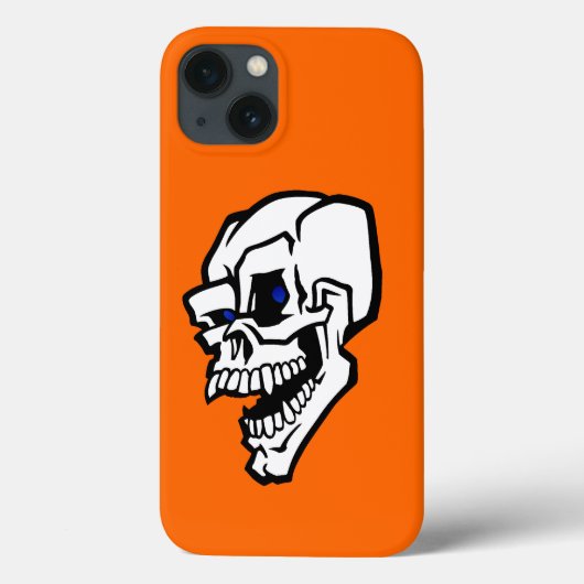 Coques Case-Mate iPhone Halloween crâne mal blanc avec yeux bleus (Verso)