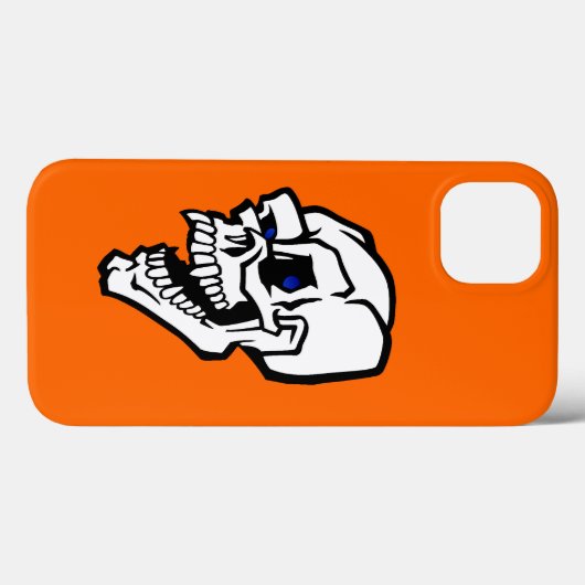 Coques Case-Mate iPhone Halloween crâne mal blanc avec yeux bleus (Verso (horizontal))
