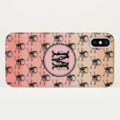 Coques Case-Mate iPhone Halloween crâne rose rose Halloween Monogramme per (Dos (Horizontal))