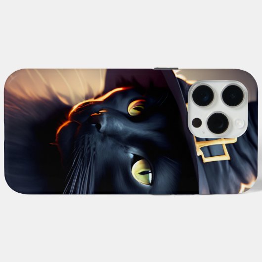 Coques Case-Mate iPhone Halloween de chat noir (Verso (horizontal))