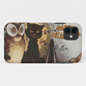 Coques Case-Mate iPhone Halloween de hibou et de chat (Dos (Horizontal))