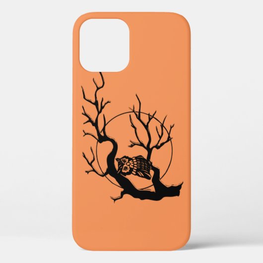 Coques Case-Mate iPhone Halloween de la Chouette orange et noire (Verso)