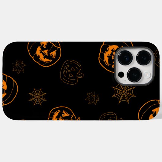 Coques Case-Mate iPhone Halloween Éffrayant orange (Verso (horizontal))