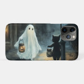 Coques Case-Mate iPhone Halloween Ghost et Rencontre de chat (Dos (Horizontal))