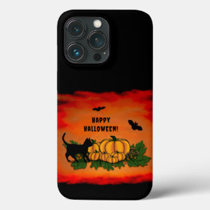 Case-Mate iPhone Case Halloween heureux, Chat noir, Chat et Citrouille