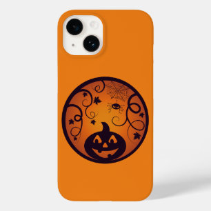 Coque Pour iPhone 14 Halloween Jack-o'-lantern citrouille visage et ara