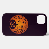 Coques Case-Mate iPhone Halloween Jack-o'-lantern citrouille visage et ara (Verso (horizontal))