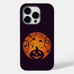 Coque Pour iPhone 14 Pro Halloween Jack-o'-lantern citrouille visage et ara