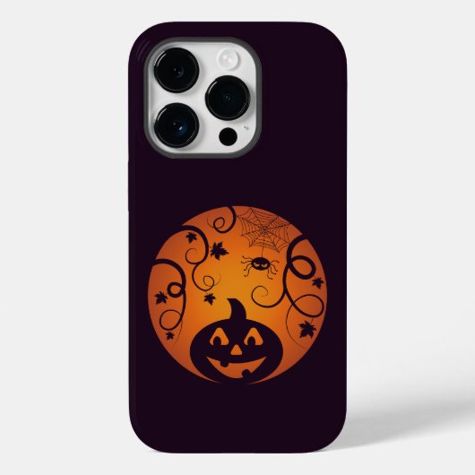 Coques Case-Mate iPhone Halloween Jack-o'-lantern citrouille visage et ara (Verso)