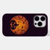 Coques Case-Mate iPhone Halloween Jack-o'-lantern citrouille visage et ara (Verso (horizontal))