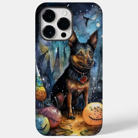 Coques Case-Mate iPhone Halloween Kelpie Australien Avec Citrouilles Épouv (Verso)
