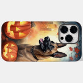 Coques Case-Mate iPhone Halloween Malinois Belge Avec Citrouilles Effrayan (Verso (horizontal))