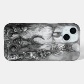 Coques Case-Mate iPhone HALLOWEEN MONSTERS / ORK WAR Imaginaire noir blanc (Verso (horizontal))
