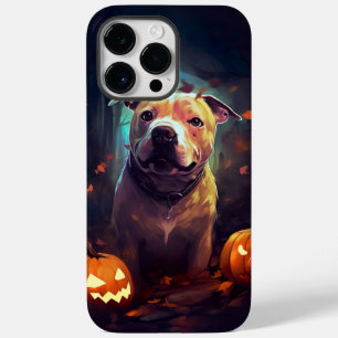 Coque Pour Pour iPhone 14 Pro Max Halloween Pitbull avec la peur Citrouille