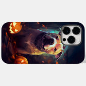 Coques Case-Mate iPhone Halloween Pitbull avec la peur Citrouille (Verso (horizontal))