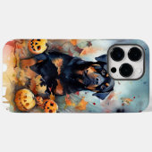 Coques Case-Mate iPhone Halloween Rottweiler avec la peur Citrouille (Verso (horizontal))