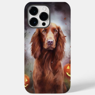 Coque Pour Pour iPhone 14 Pro Max Halloween Rouge irlandais Setter avec la peur Citr