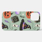 Coques Case-Mate iPhone Halloween sans couture motif avec casquette sorciè (Verso (horizontal))