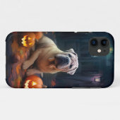 Coques Case-Mate iPhone Halloween Shar Pei avec citrouilles effrayant (Dos (Horizontal))
