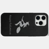 Coques Case-Mate iPhone Halloween sorcière volante en argent (Verso (horizontal))