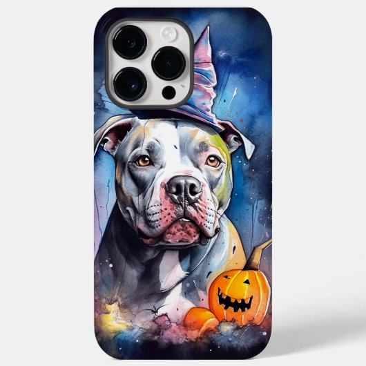 Coques Case-Mate iPhone Halloween Staffordshire Américain Avec Citrouilles (Verso)