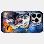 Coques Case-Mate iPhone Halloween Staffordshire Américain Avec Citrouilles (Verso (horizontal))