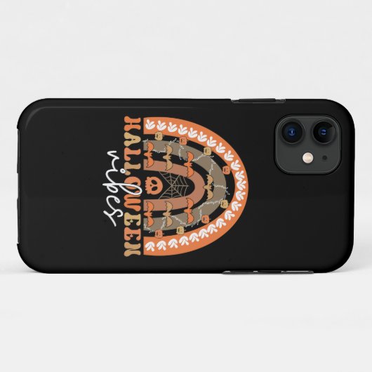 Coques Case-Mate iPhone Halloween Vibes Boho Rainbow Automne Éffrayant (Dos (Horizontal))