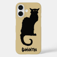 Halloween vintage, chat noir Art Nouveau effrayant