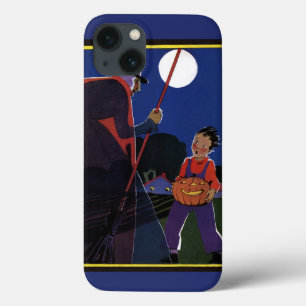 Coques Pour iPhone Halloween vintage, sorcière Déplaisante avec garço