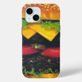 Coques Case-Mate iPhone Hamburger de luxe double au fromage (Verso)