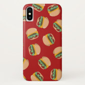 Coques Case-Mate iPhone Hamburgers sur la caisse rouge de téléphone (Dos)