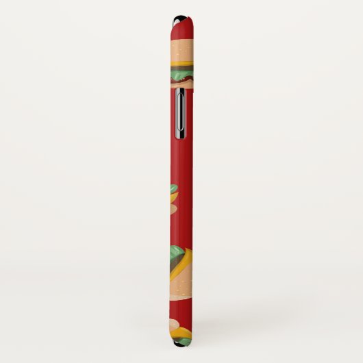 Coques Case-Mate iPhone Hamburgers sur la caisse rouge de téléphone (Dos/Droite)