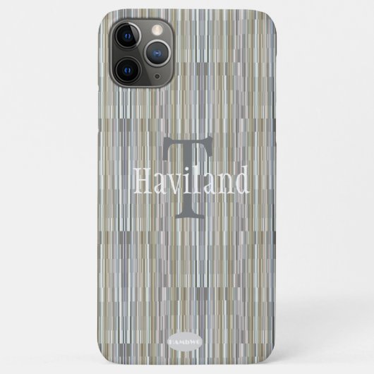Coques Case-Mate iPhone HAMbWG Gray Gold Gradient Monogramme (Dos)