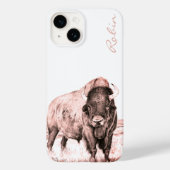 Coques Case-Mate iPhone Hamilton ~ Bison américain (saumon) (Verso)