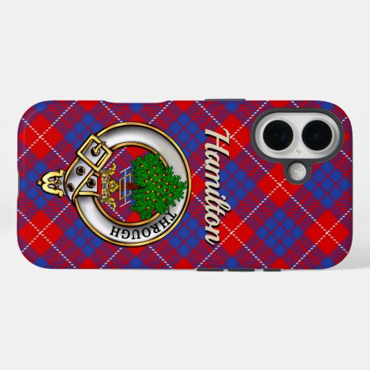 Coques Case-Mate iPhone Hamilton Clan Badge & Tartan iPhone / iPad case (Verso (horizontal))