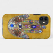 Coques Case-Mate iPhone Hamsa Coeurs Fleurs Opal Art sur Or (Dos (Horizontal))