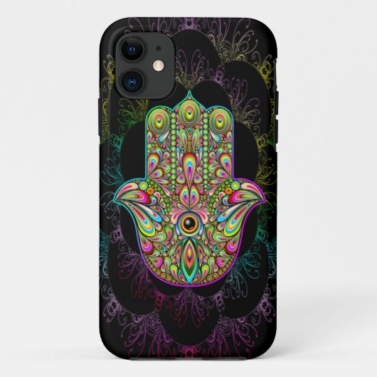 Coques Case-Mate iPhone Hamsa Fatma Main Psychedelic Art (Dos)
