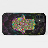 Coques Case-Mate iPhone Hamsa Fatma Main Psychedelic Art (Dos (Horizontal))