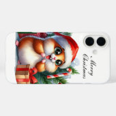 Coques Case-Mate iPhone Hamster de Noël festif personnalisable (Verso (horizontal))