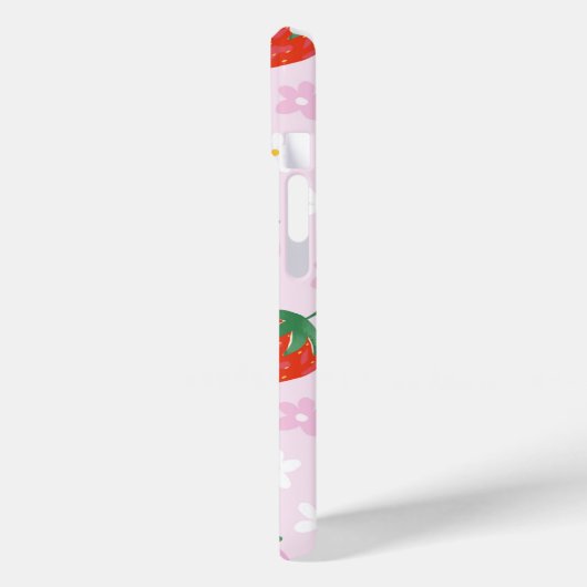 Coques Case-Mate iPhone Hand-Drawn Aesthetic Strawberry Seamless Pattern (Verso / Gauche)
